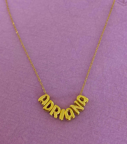 Collar Nombre Letra Mini Globo