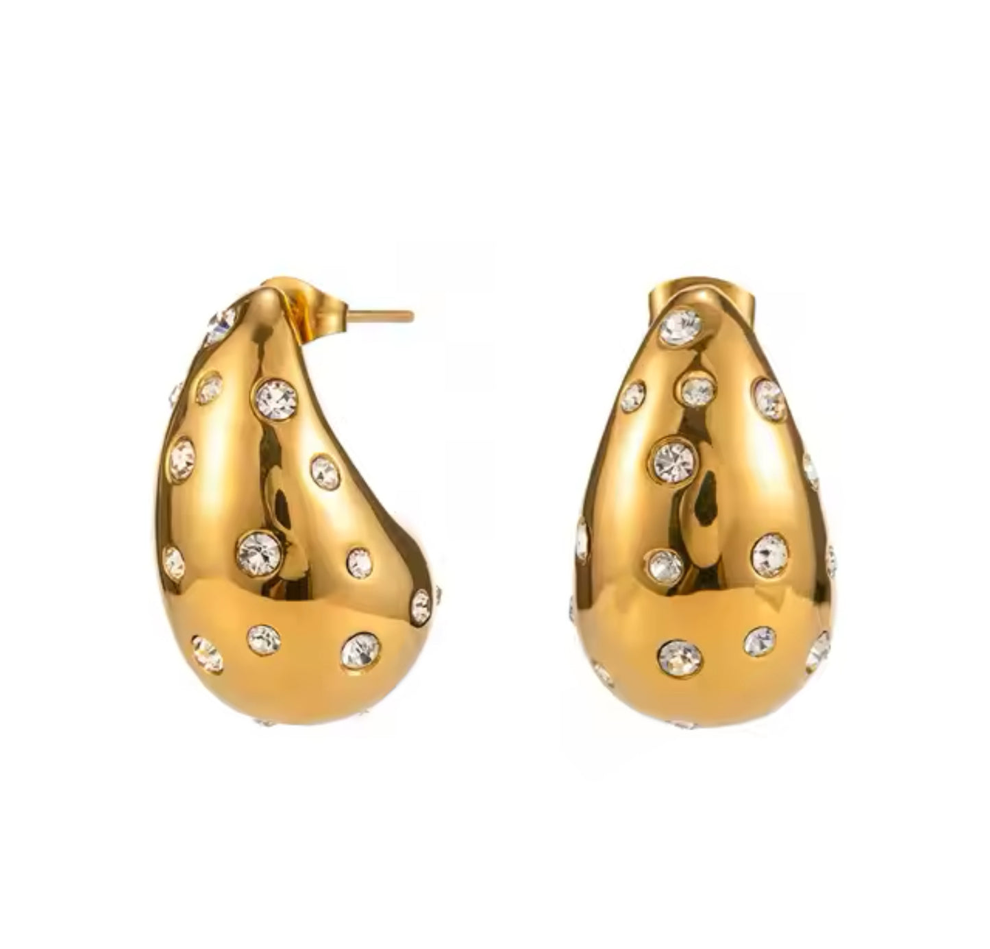 Aretes bottega acero con zirconias