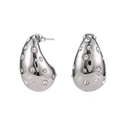 Aretes bottega acero con zirconias