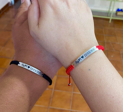 Dúo pulseras personalizadas corredizas