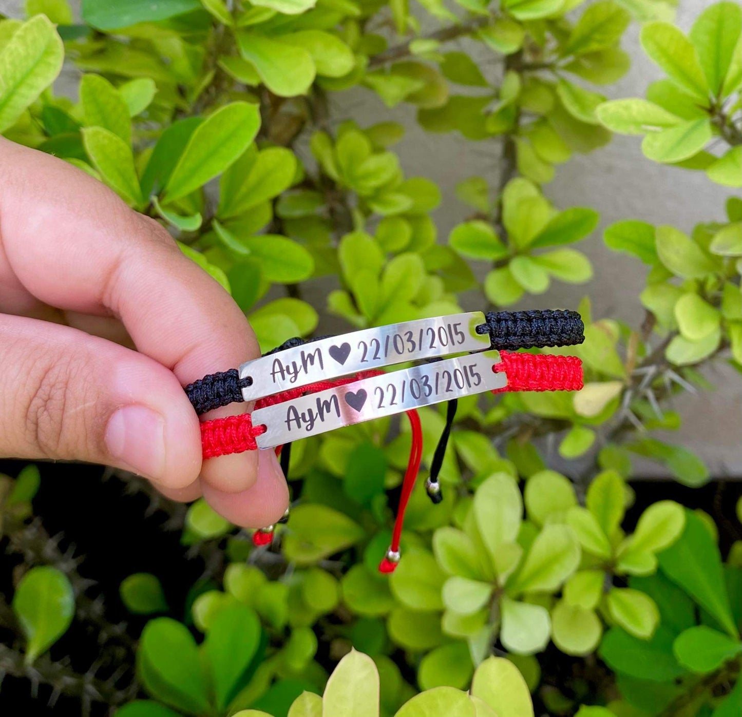 Dúo pulseras personalizadas corredizas