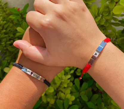 Dúo pulseras personalizadas corredizas